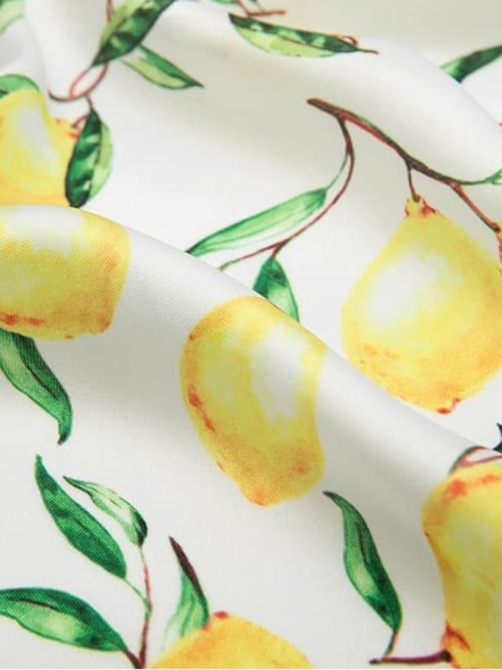Yellow Lemon Print Satin Scarf Bandana 27 inch - Picture 4 of 7
